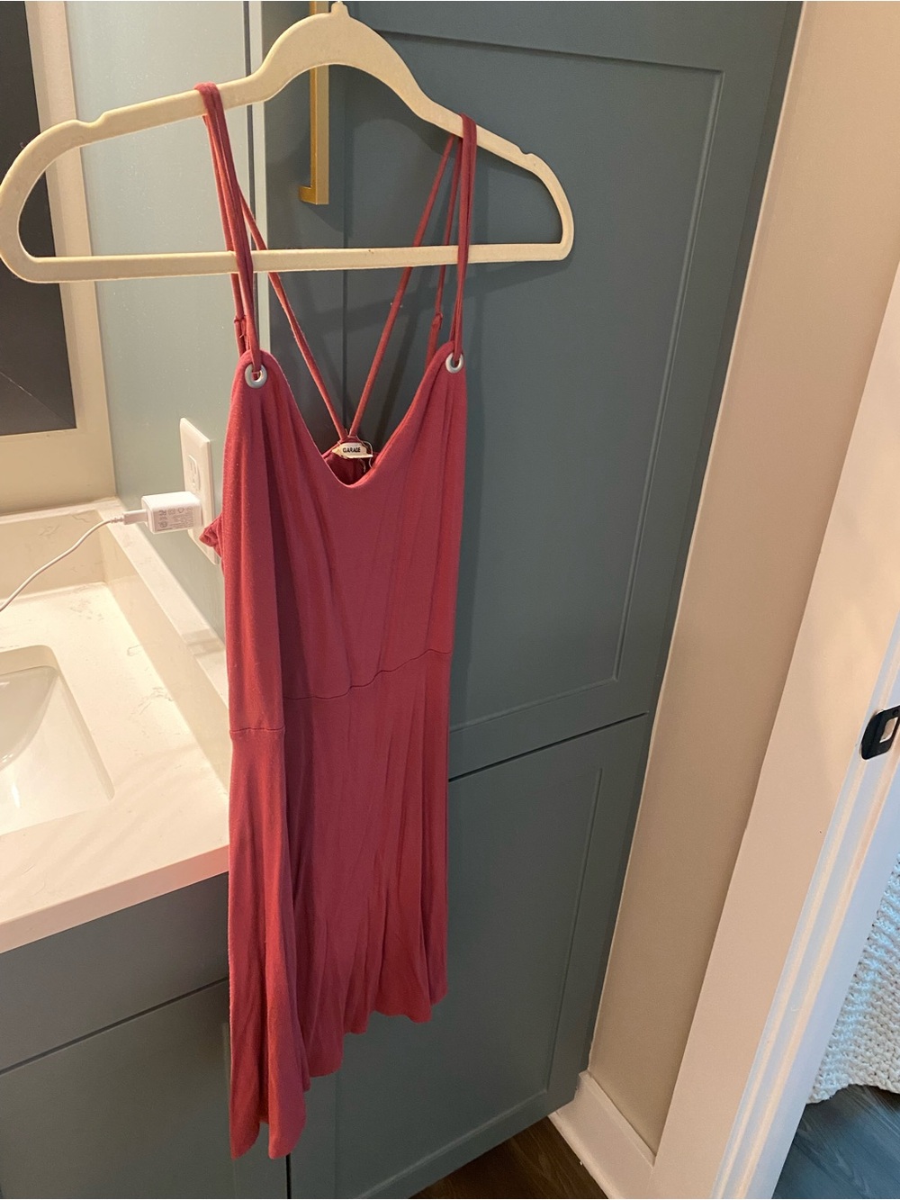 Garage Burgundy Strappy Tank Dress